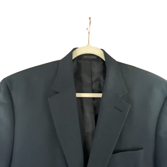 Chaps Men's 100% Wool Blazer Jacket 42R Black Two Button Business Career Neutral - Picture 8 of 9